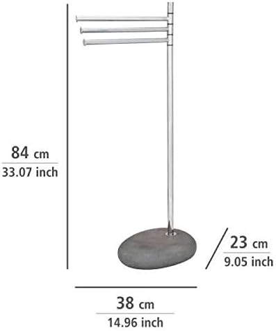 WENKO Kleider- und Handtuchhalter Pebble Stone, mit 3 beweglichen, parallelen Armen, natürliches Des