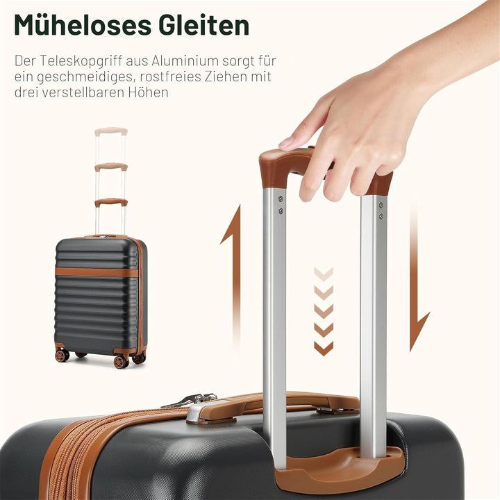 KONO Koffer Trolley Gross Koffer Reisekoffer von ABS+PC Hartschalenkoffer mit 4 Rollen TSA Schloss (