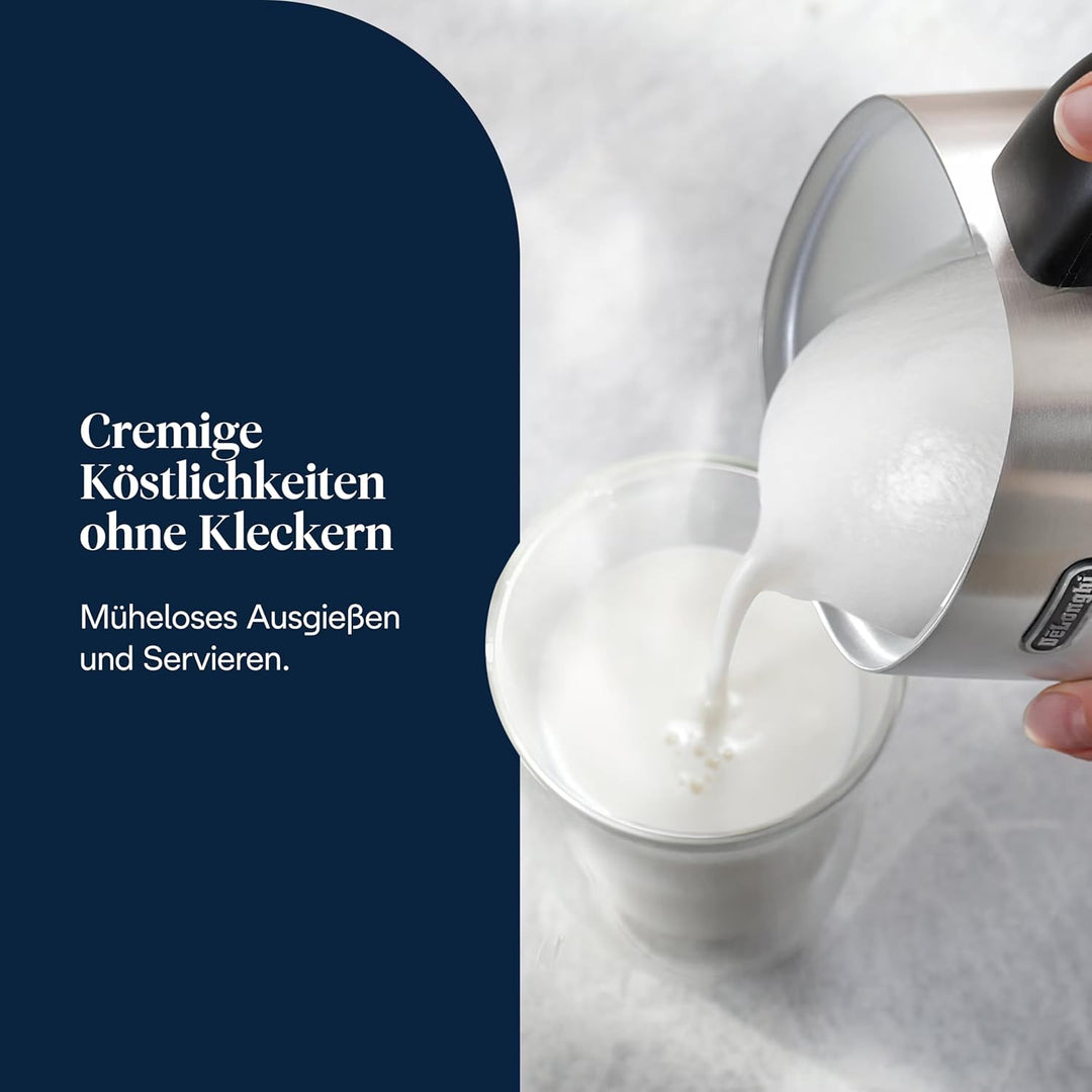 De'Longhi Elektrischer Milchaufschäumer LatteMix EMF3.M, für heisse & kalte Milch & pflanzlichen Alt