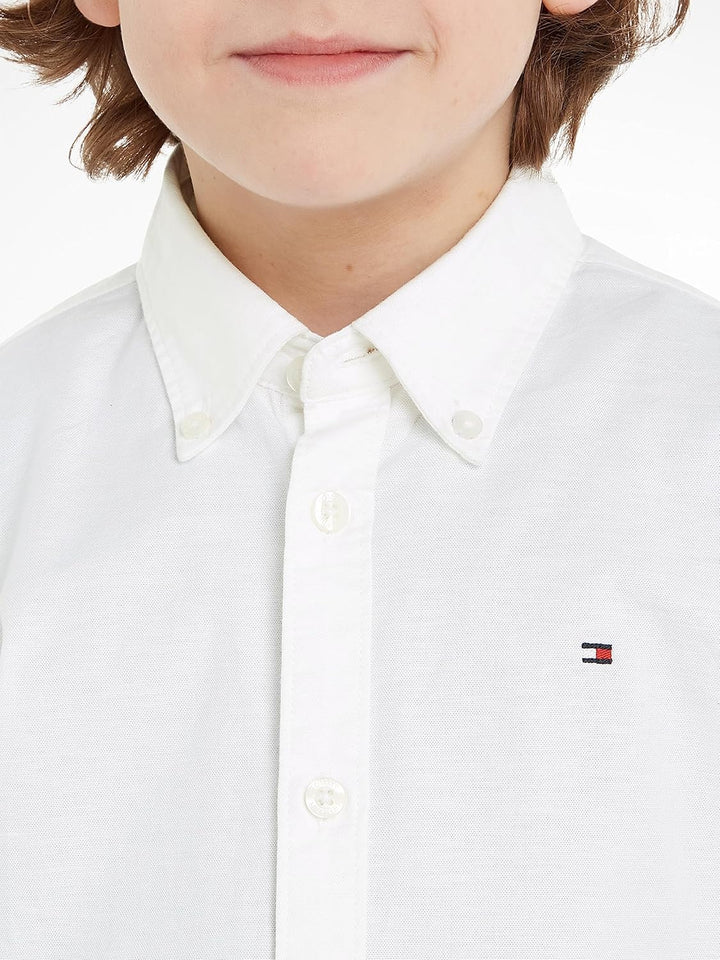 Tommy Hilfiger Jungen Hemd Oxford Stretch 12 Monate Weiss (White), 12 Monate Weiß (White)