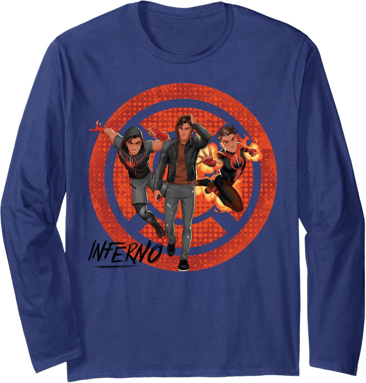 Marvel Rising Secret Warriors Inferno Symbol Collage Langarmshirt