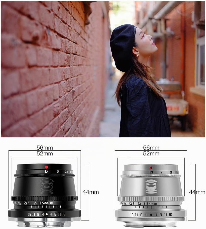 TT Artisan 35mm F1.4 APS-C Objekt Anschluss MFT Mount Black Weitwinkelobjektiv mit manuellem Fokus T