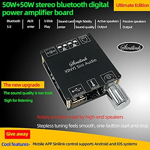 50 W + 50 W Bluetooth 5.0-Verst?rkerplatine 50 W Audio-Verst?rkerplatine Zweikanal-DC5-24 V für kabe