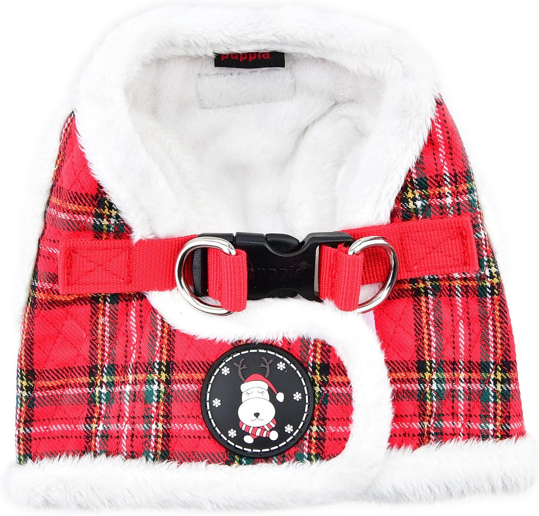 Puppia PAQD-AH1470 BLITZEN HARNESS B, S, karriert rot S Rot Kariert, S Rot Kariert