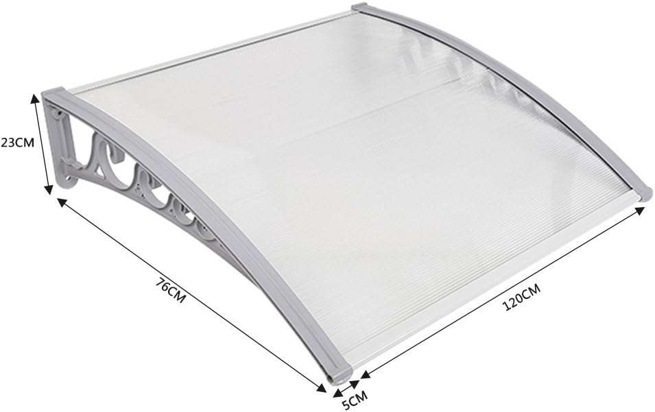 Vordach für Haustür, Überdachung Haustür aus Aluminium und Kompletten Polycarbonat-Hohlkammerplatte,