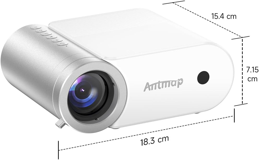 Mini Beamer 4K, Kleiner Projektor Bluetooth und WiFi für Handy, 1080P Beamer Heimkino iPhone/Android