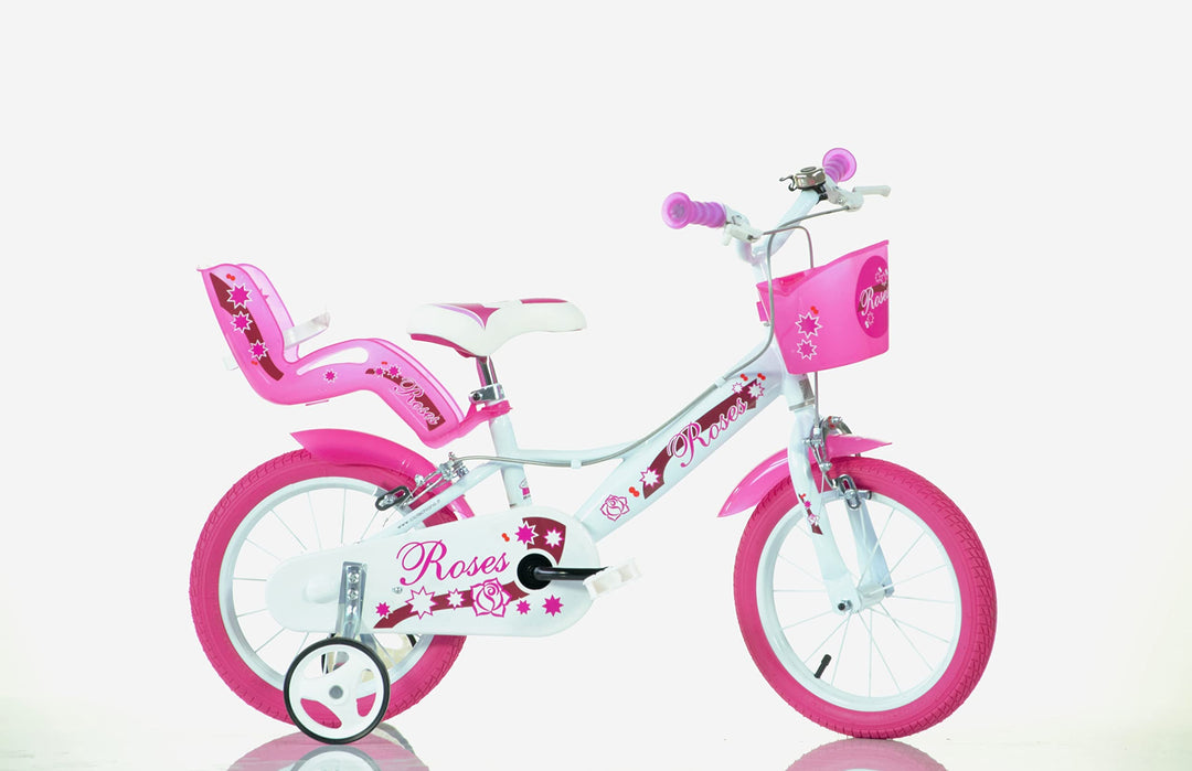 SCH Girls Bicycle Roses Children's Bicycle 14" (4-6 years) Weiss, 14" (4-6 years) Weiss