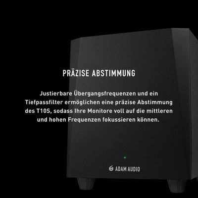 ADAM Audio T10S Subwoofer für Aufnahmen, Mischungen und Mastering in Studioqualität, T10S