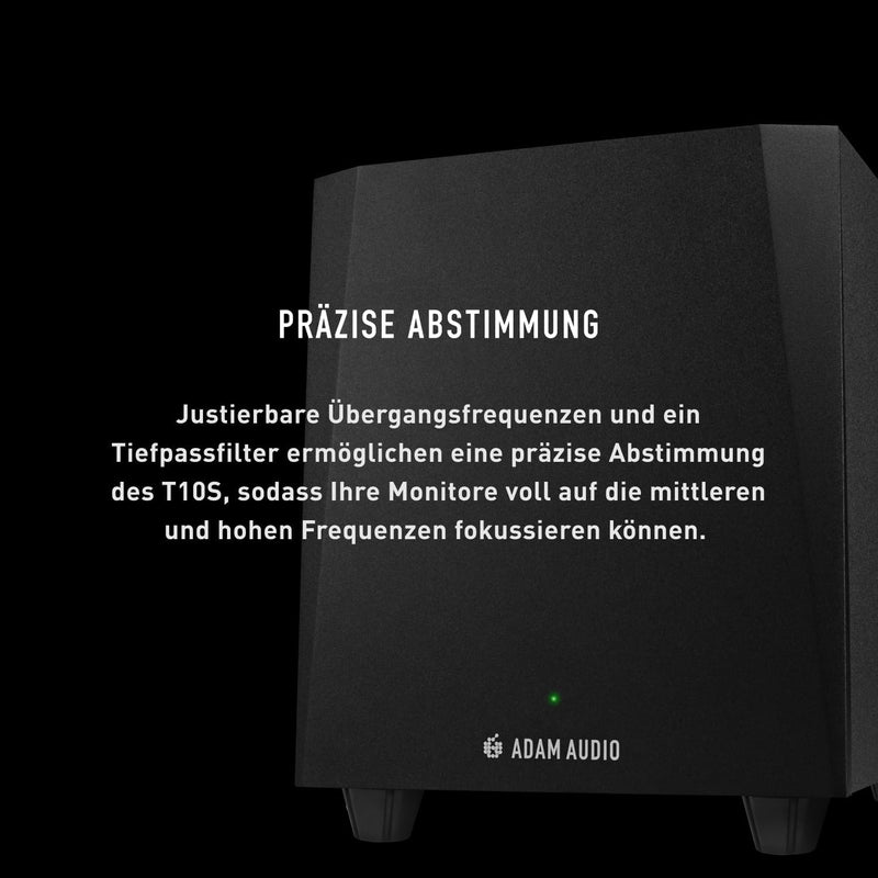 ADAM Audio T10S Subwoofer für Aufnahmen, Mischungen und Mastering in Studioqualität, T10S