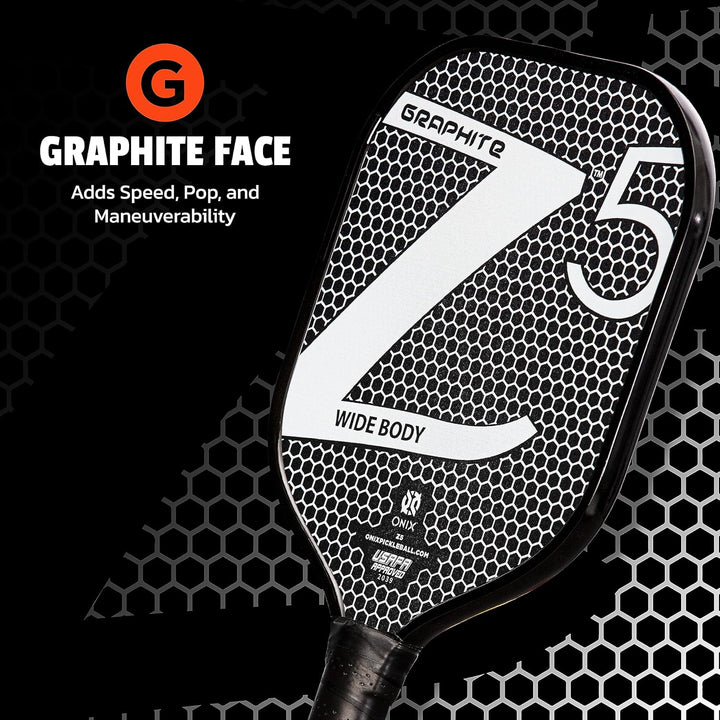 Onix Pickleball-Paddel aus Kohlefaser, Graphit, Z5, mit gepolstertem Komfortgriff, USA Pickleball zu