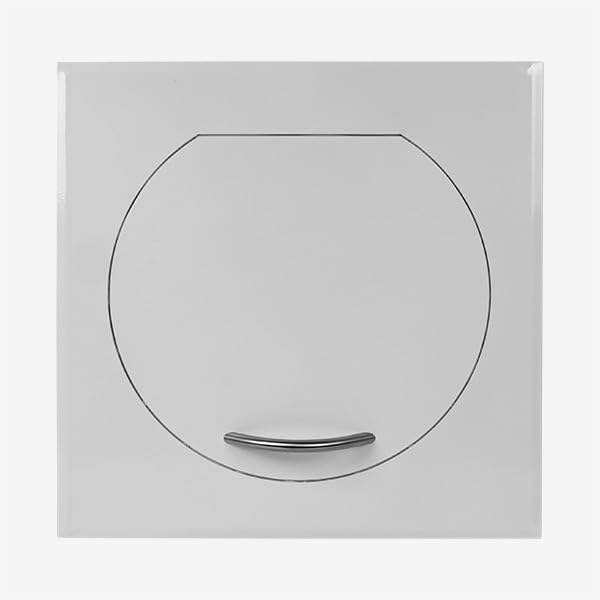 Wäscheschacht-Einwurftür Klappe Deckel STYLO SQUARE (Weiss) Ø 300 mm