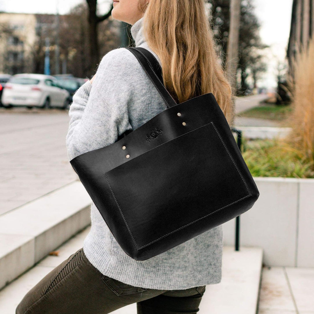 SID &amp; VAIN Shopper Bag PIPER aus Premium Leder I Schultertasche XL gross für Damen I Handtasche hand