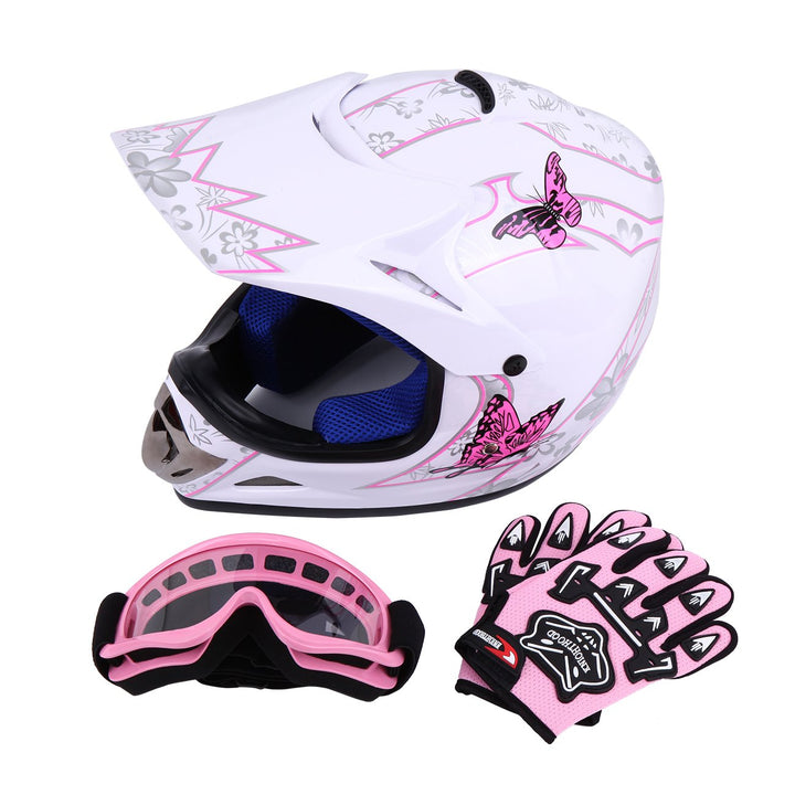 Samger DOT Jugend Kinder Off Road Helm Motocross Helm Dirt Bike ATV Motorradhelm Handschuhe+Brille L