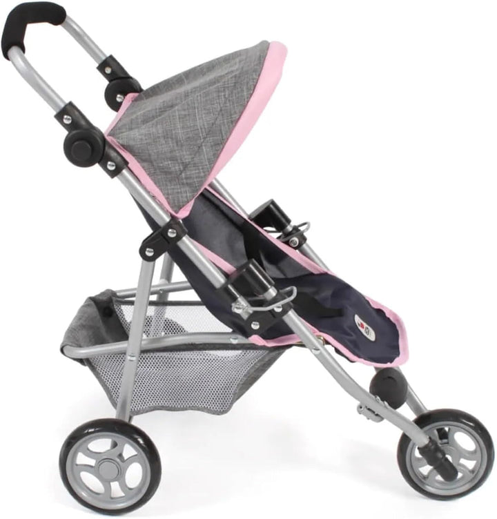 Bayer Chic 2000 - Puppenbuggy Lola, Jogging-Buggy, Puppenjogger, Puppenwagen, Melange grau, Navy, 61