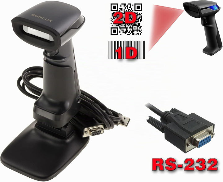 KALEA-INFORMATIQUE Handheld-Scanner für Barcodes vom Typ EAN und 2D-Codes vom Typ QR Code. Serielle