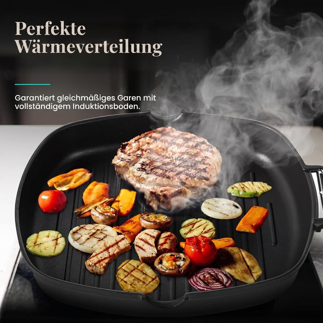 WECOOK! Ecostone - Aluminium Non Stick Grill Pan - Ribbed 24 x 24 cm, 24 x 24 cm