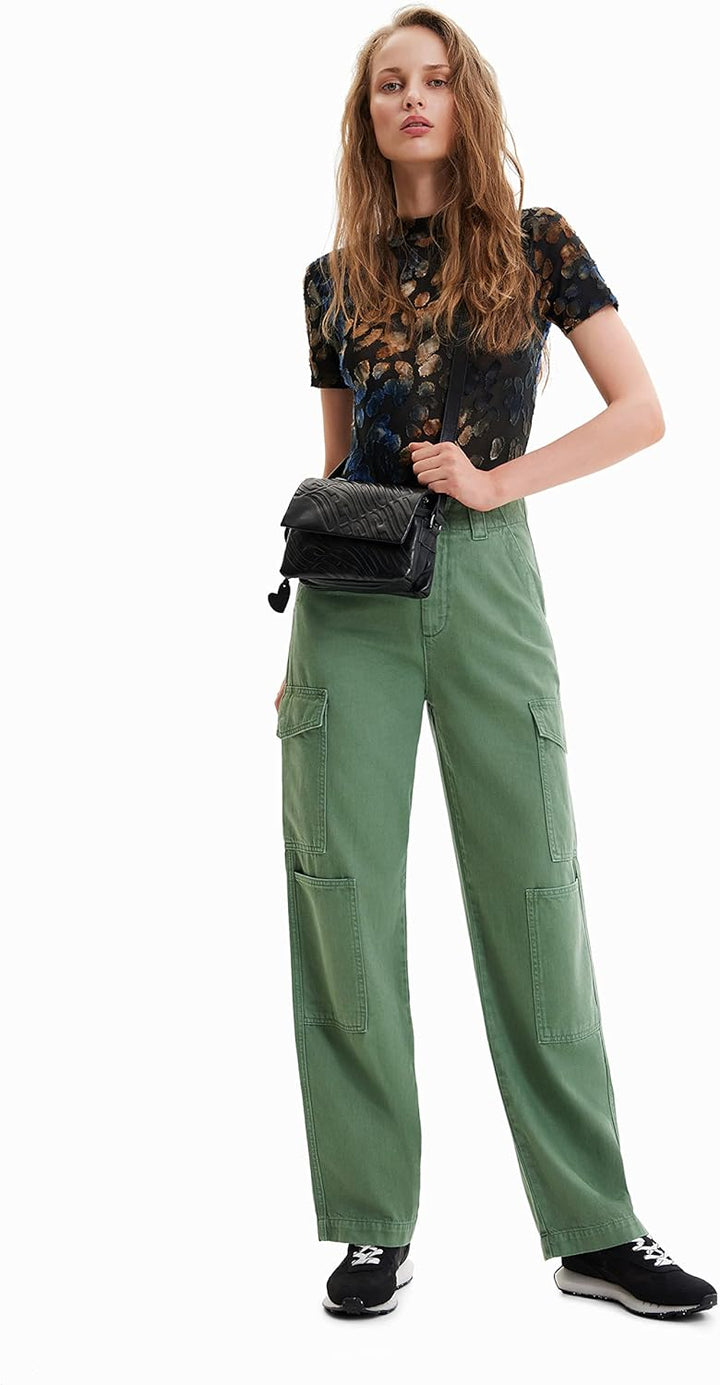 Desigual Damen Casual Pants 42 Grün, 42 Grün