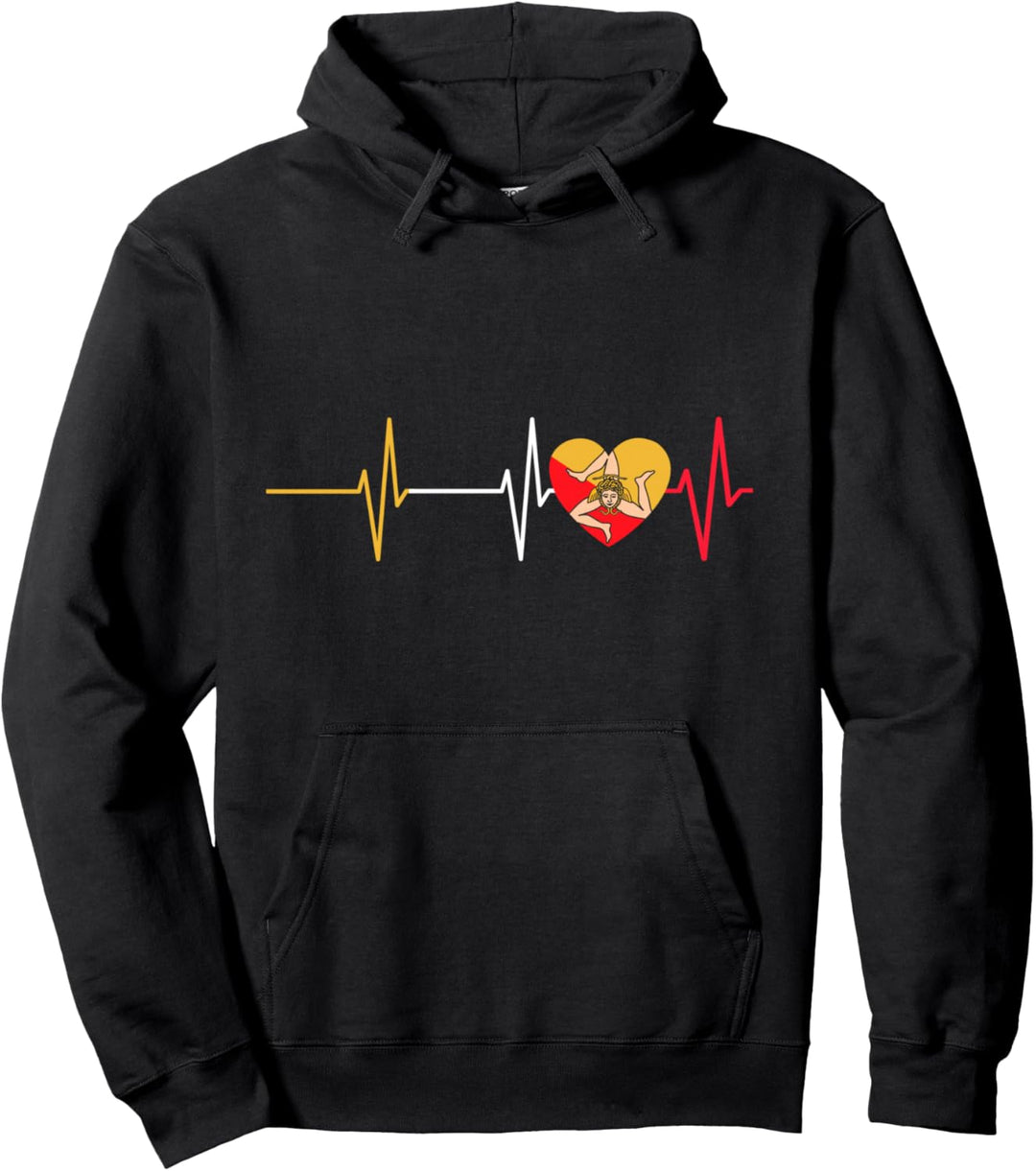 Sizilien Sizilien Trinacria sizilianischer Herzschlag Pullover Hoodie
