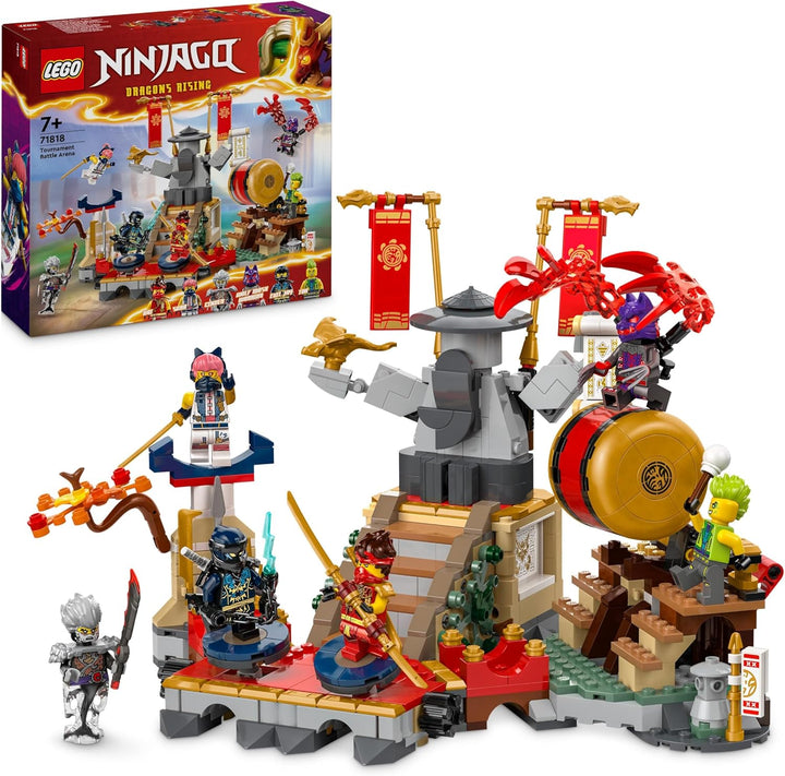 LEGO NINJAGO Turnier-Arena Abenteuer-Spielzeug für Kinder, Ninja-Spielset mit 6 Minifiguren, sammelb