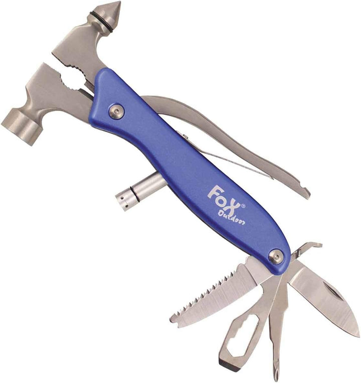 Multifunktionswerkzeug/Werkzeugset"Worker" mit Hammer, LED-Lampe + Gürteltasche
