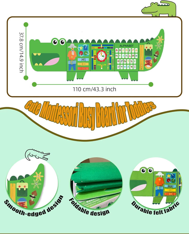 Montessori Busy Board Spielzeug - Activity Board Quiet Book Kinderspielzeug, Faltbar Motorikspielzeu