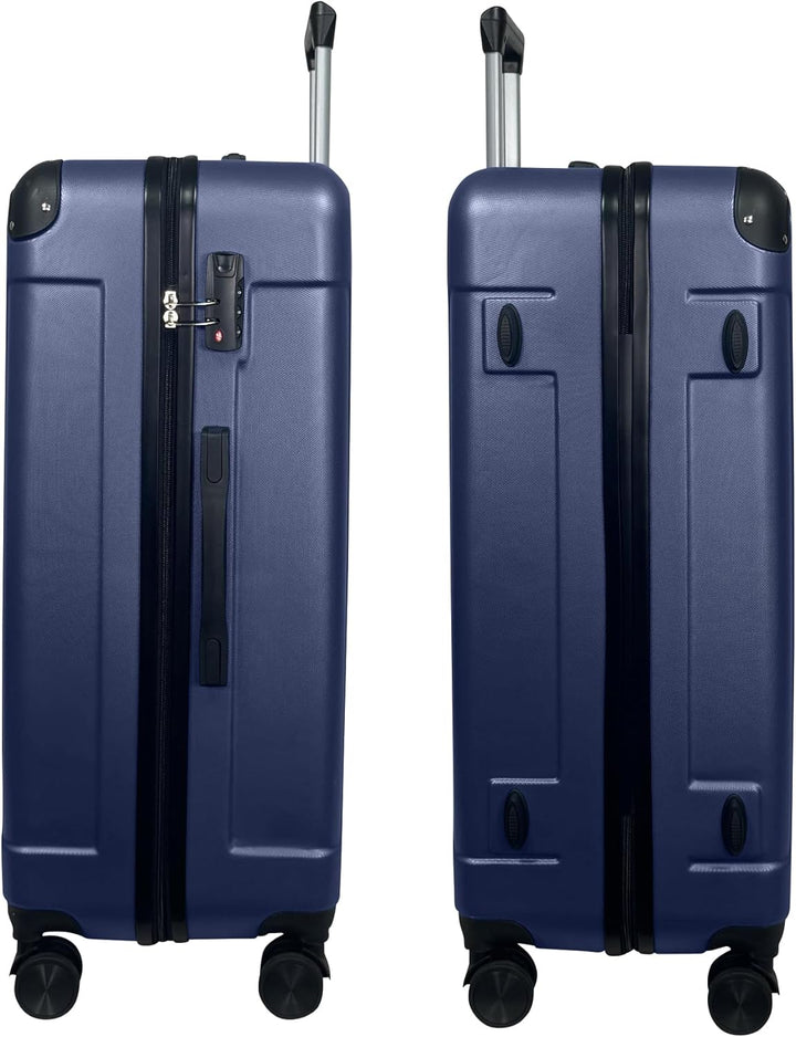 Hartschalen-Koffer Reisekoffer ABS Koffer (Handgepäck-Mittel-Gross-Set) 4 Doppel-Rollen Trolley (Dun