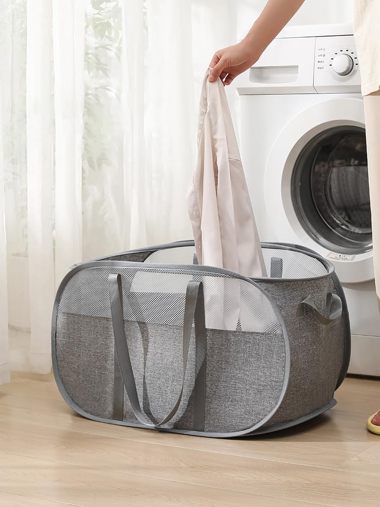 Pop Up Wäschekorb Faltbar Mit Griff - Wäschetonne Klappbar 75L - Aufbewahrungskorb Für Kinderzimmer,