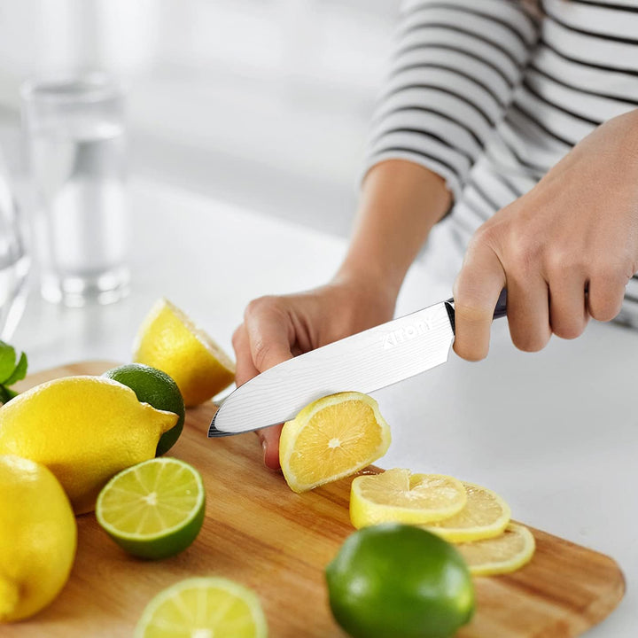 Kitory kleines Santoku Messer 12 cm Klinge, Japanisches Küchenmesser, Scharfer Kochmesser mit Gesche