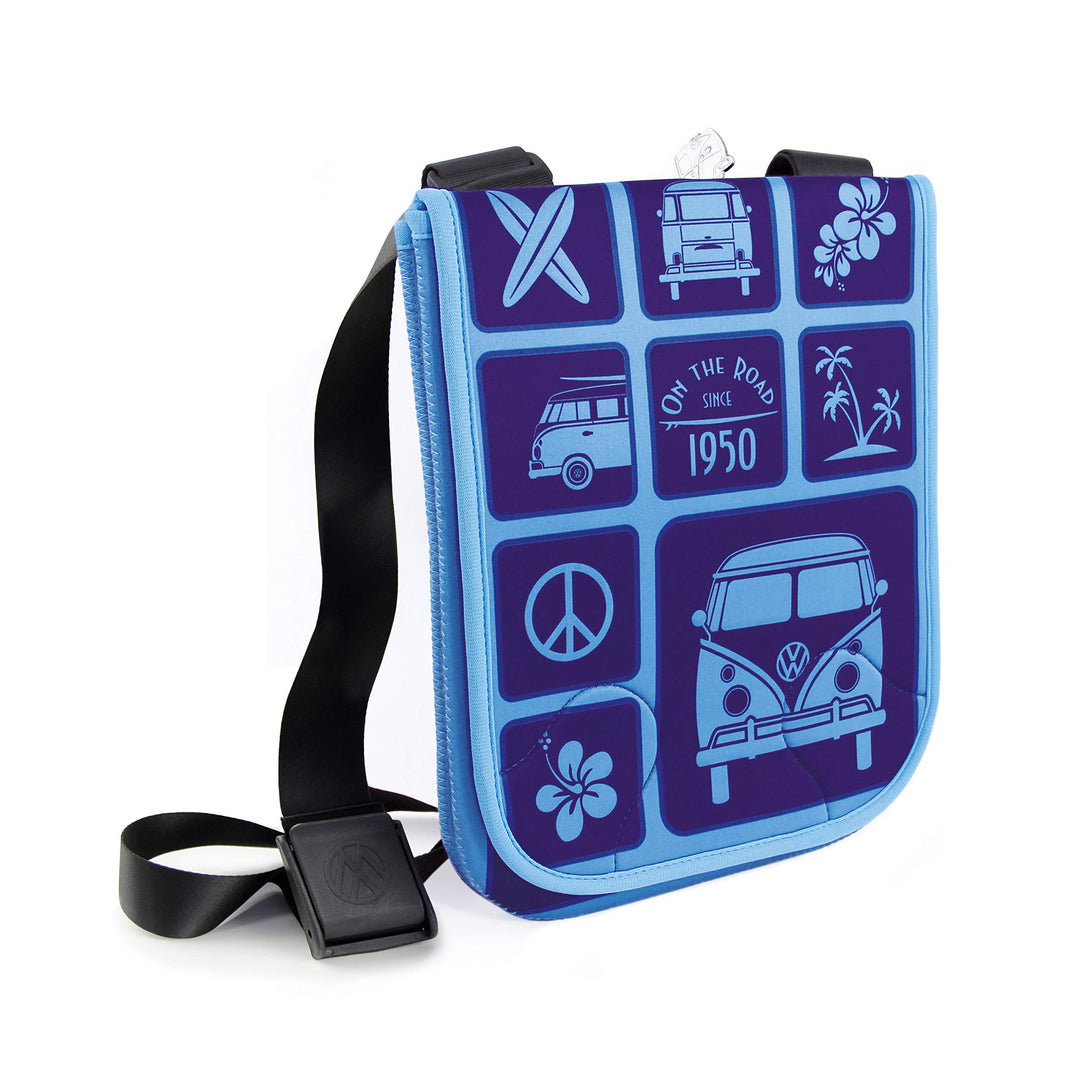 BRISA VW Collection - Volkswagen Grosse Neopren Schulter-Kultur-Umhänge-Tasche im T1 Bulli Bus Desig
