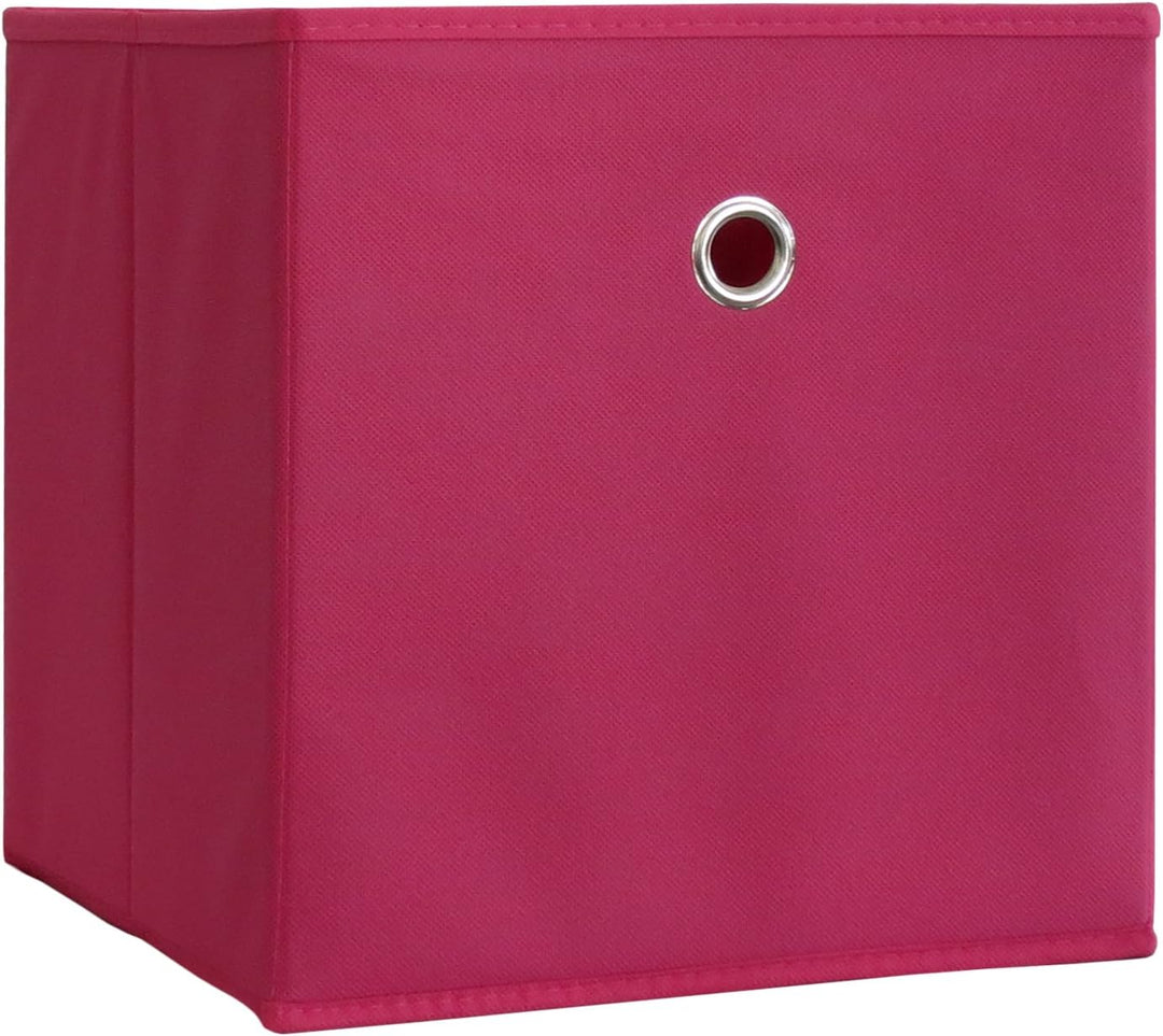 VCM 10er Set Faltbox Klappbox Sammelbox Stoffbox Regalbox Regalkorb ohne Deckel Pink 28 x 27 x 27 cm