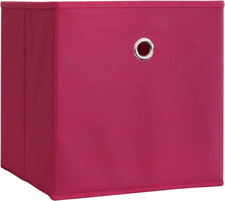 VCM 10er Set Faltbox Klappbox Sammelbox Stoffbox Regalbox Regalkorb ohne Deckel Pink 28 x 27 x 27 cm