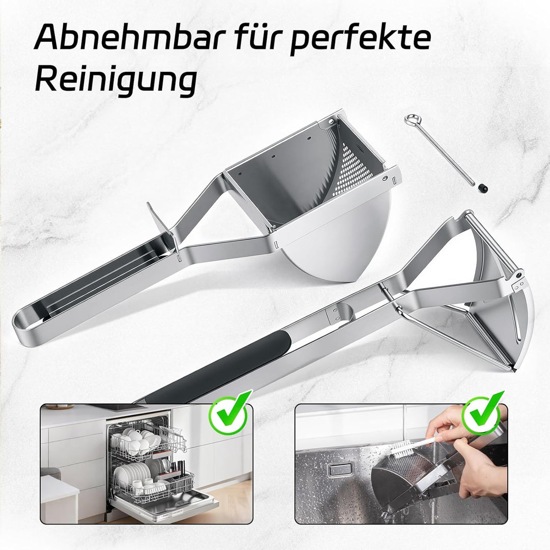 SPEENSUN Kartoffelpresse Edelstahl,Kartoffelstampfer für cremiges Püree, Babybrei & gekochtes Gemüse