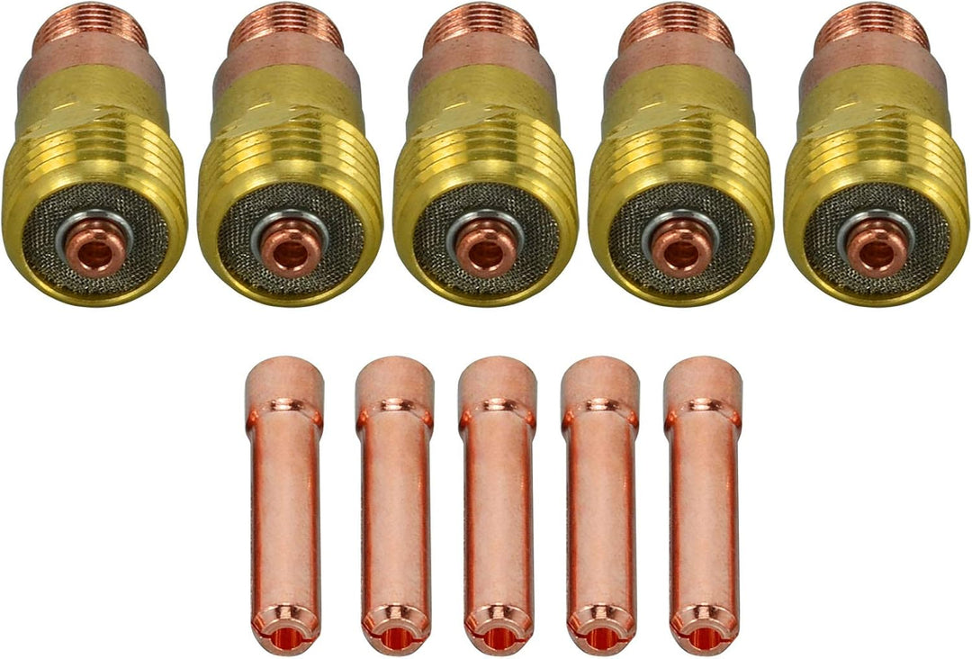 RIVERWELD WIG-Kurzes Gasspiegel - Kollektorgehäuse 17GL332 10N24S 2,4 mm Kit für SR WP 17 18 26 TIG-