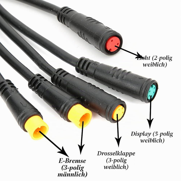 VGEBY Elektrofahrradkabel, 1 Bis 5 Elektrofahrrad Wasserdichtes Kabel Integriertes Fahrradkabel mit