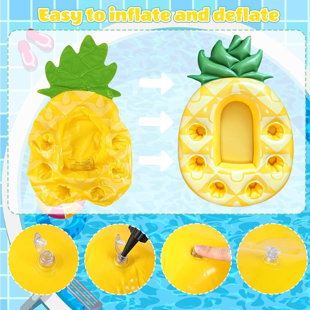 Ananas Poolbar, Aufblasbarer Getränkehalter Schwimmender, 2in1-Getränke und Snackhalter Poolbar 7 Lö