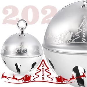 2023 Weihnachtsglocke Ornamente für Weihnachtsbaum, Schlittenglocke Dekoration Silber Glocke Ornamen