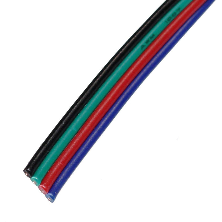 50m RGB LED Verlängerungskabel Flachleitung Rot Grün Blau Schwarz