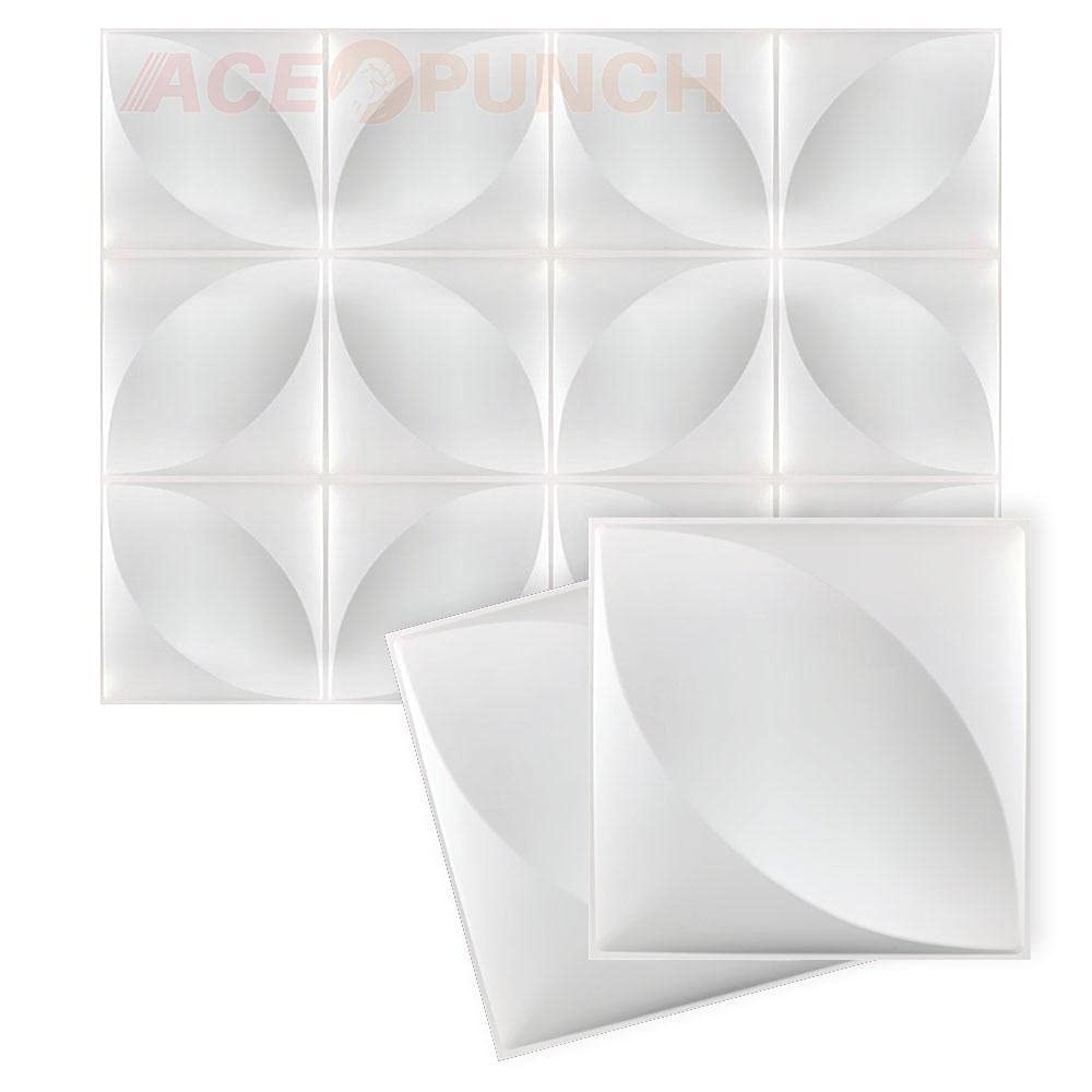 Acepunch New 12 Stücke Weiss 30CM X 30CM Petal Design Strukturierte PVC wasserdicht 3D-Wandpaneele f