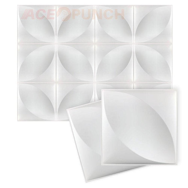 Acepunch New 12 Stücke Weiss 30CM X 30CM Petal Design Strukturierte PVC wasserdicht 3D-Wandpaneele f