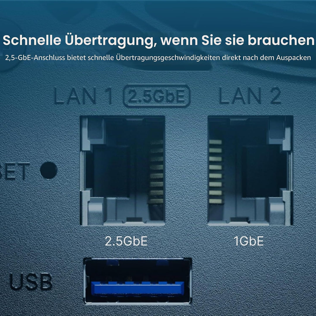 DS425+ 4-Bay Synology NAS – 3 Jahre Garantie, kompakte Speicherlösung mit integriertem 2,5 GbE-Port