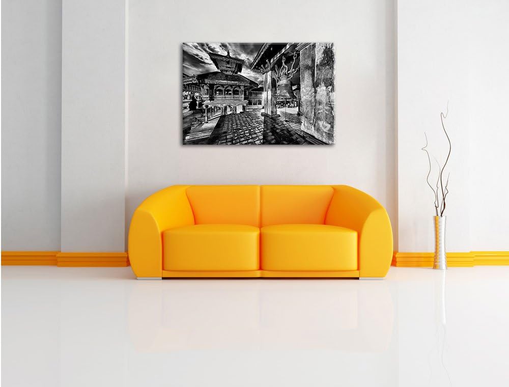 Pixxprint Monocrome, Mystische Stadt, Format: 100x70 auf Leinwand, 100x70