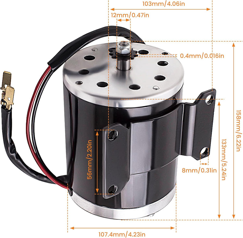 maXpeedingrods 500W 24V DC Motor E-Scooter Elektroroller Elektro Motor Mit Halterung Elektromotor fü