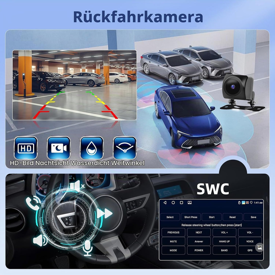 Hikity DAB/DAB+ [4+64GB] Android 15 Autoradio für VW Golf 5 6 Passat Polo Tiguan Touran Caddy Skoda