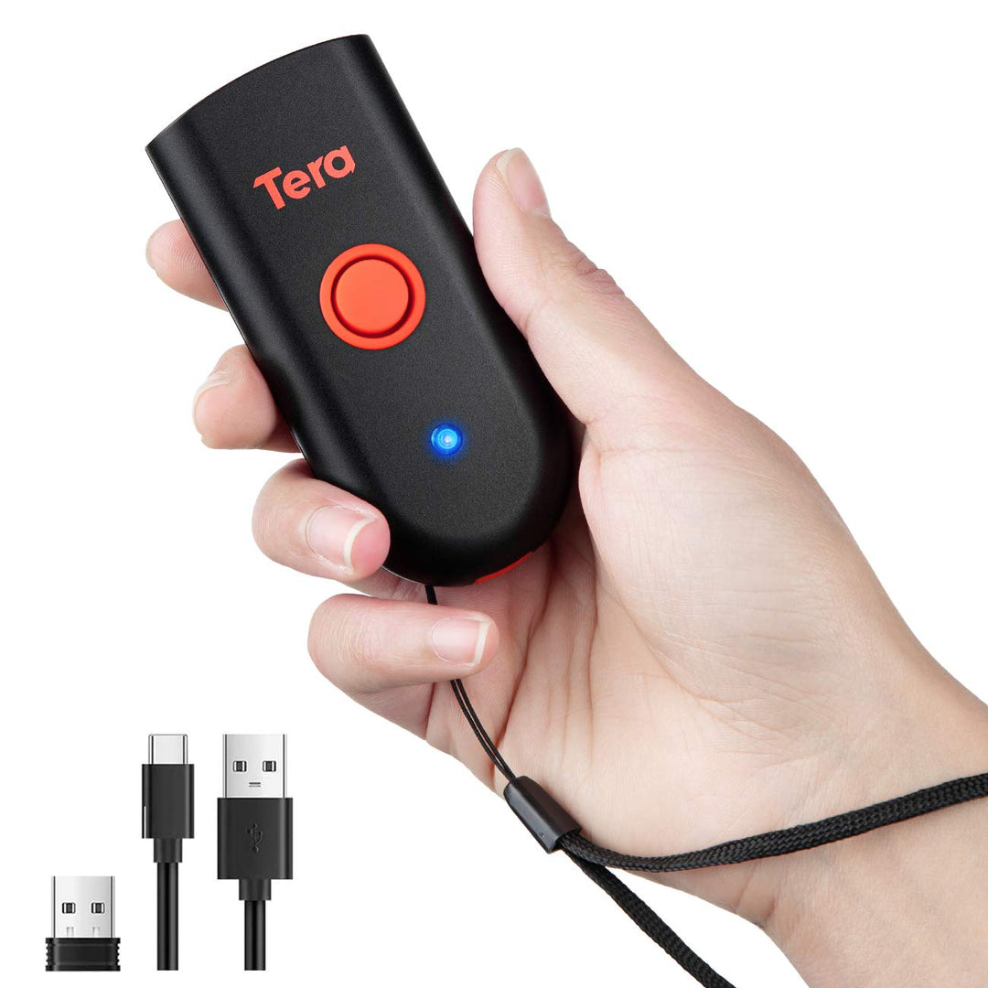 Tera Mini Tragbarer Barcode-Scanner CCD Barcodescanner 3in1 Bluetooth &amp; USB-Kabel &amp; 2,4G Wireless fü