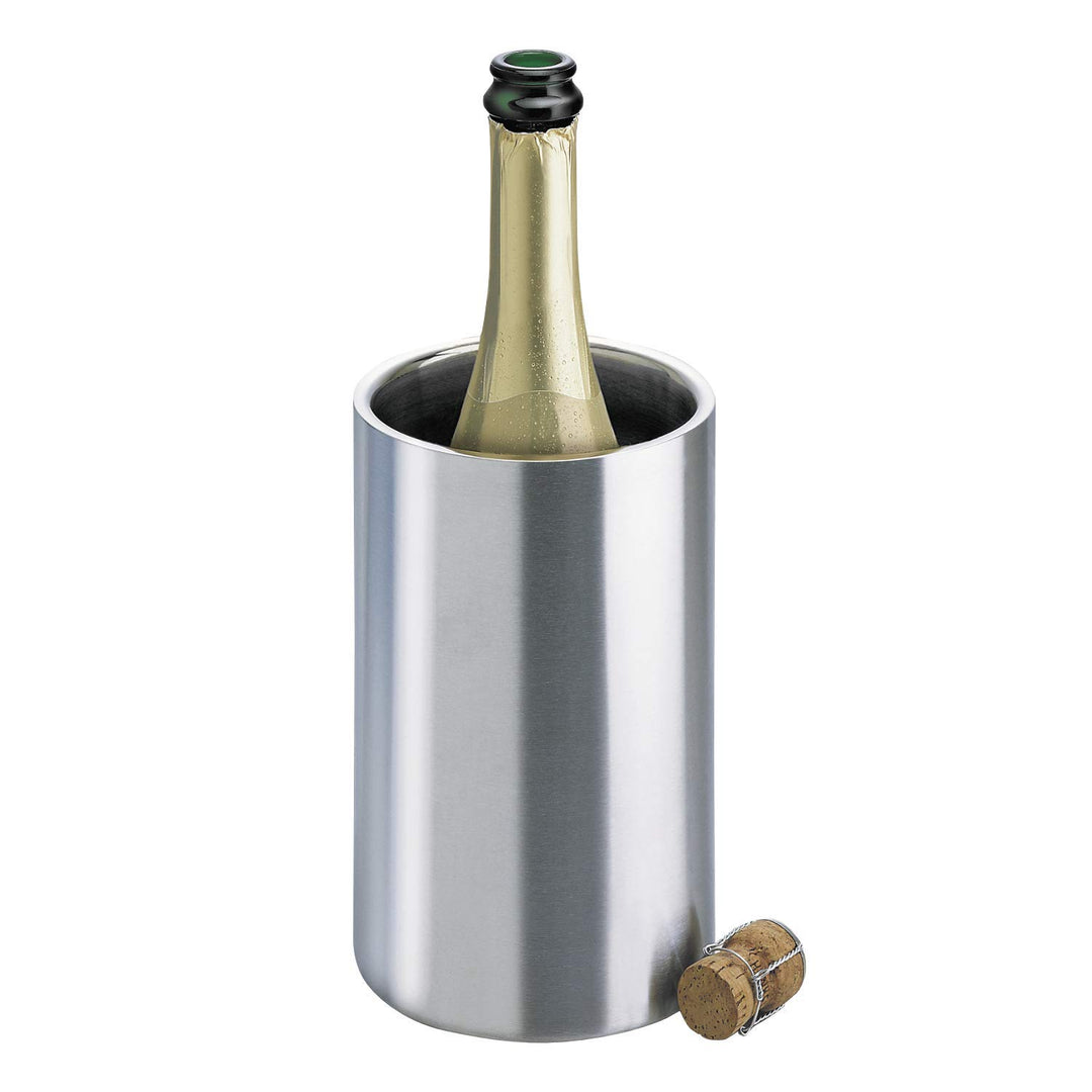Isosteel VA-9568 Flaschenkühler aus doppelwandigem 18/8 Edelstahl mit matt gebürsteter