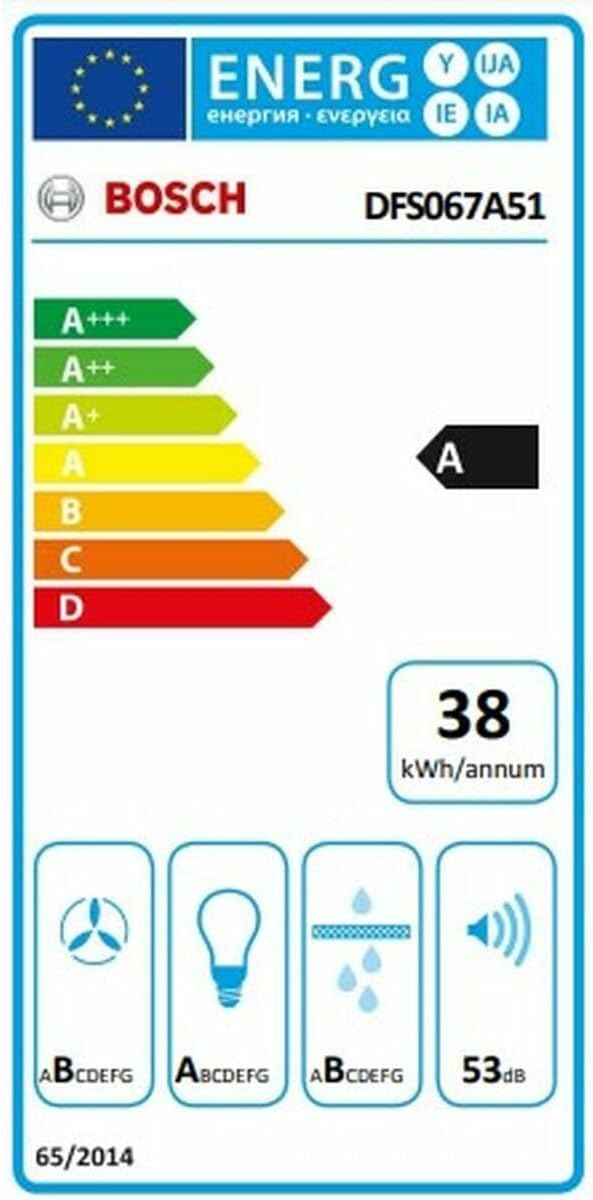 Hotte standard BOSCH DFS067A51 60 cm 730 m3/h 140W A