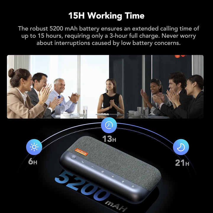 Nuroum A35 Konferenzlautsprecher und Mikrofon, AI-Powered Noise Cancelling, 32kHZ 13ft Voice Pickup/