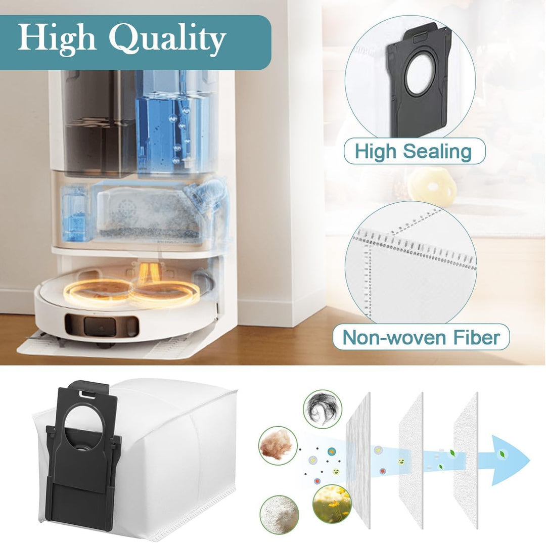 SpeHiate 10 Stück Staubbeutel für Dreame L10s Pro Ultra Heat/ X40 Ultra/ X30 Ultra Complete Roboter