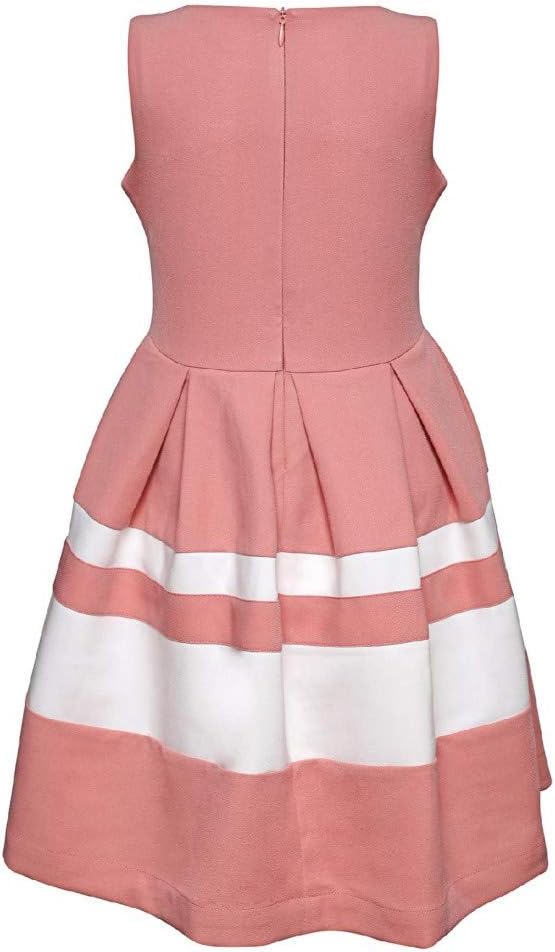 La-V Festliches Kleid gestreift mit Schleifen 110 Altrosa, 110 Altrosa