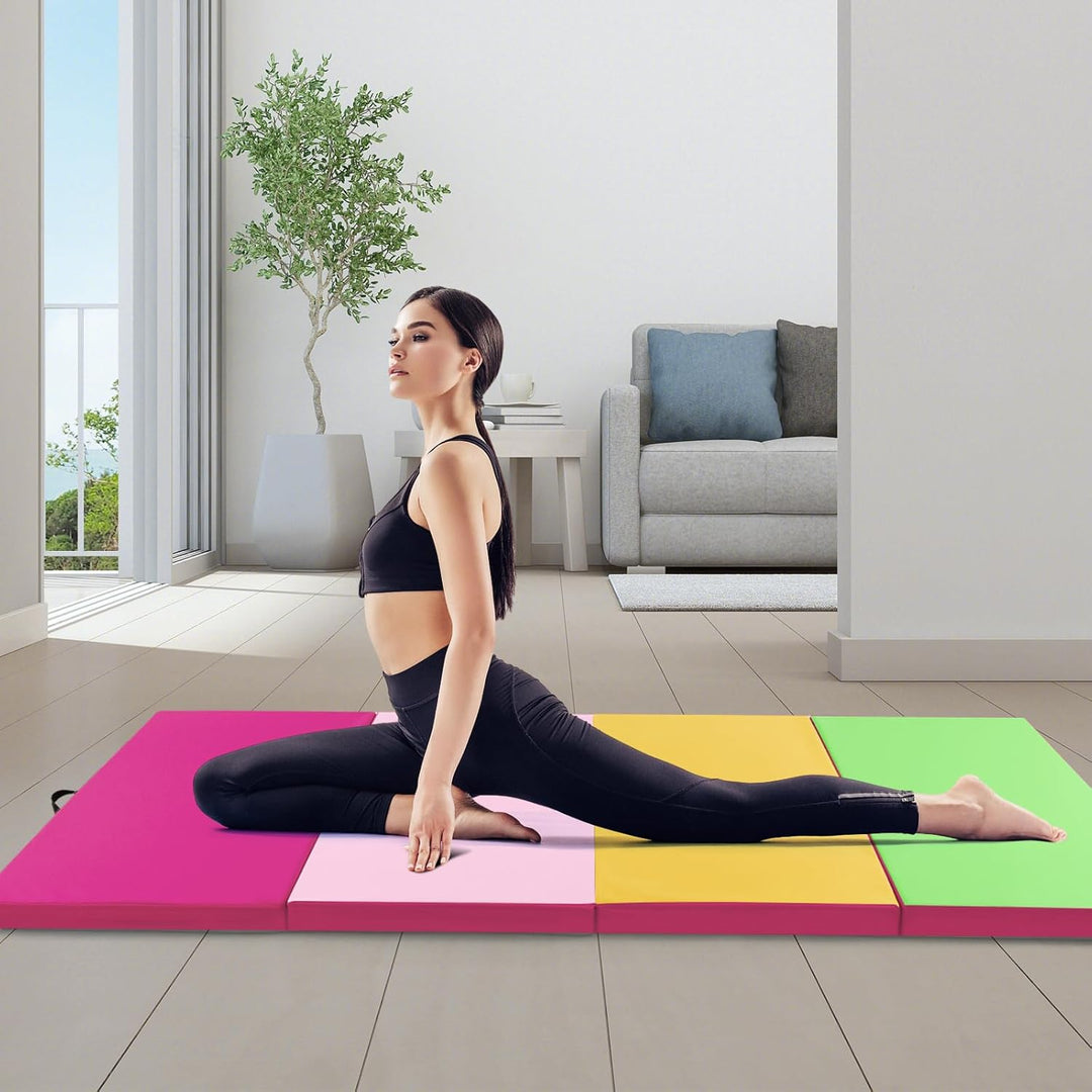 COSTWAY 300 x 120 x 5 cm Weichbodenmatte, Gymnastikmatte klappbar, Turnmatte aus PU mit Kletterversc